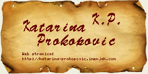 Katarina Prokopović vizit kartica